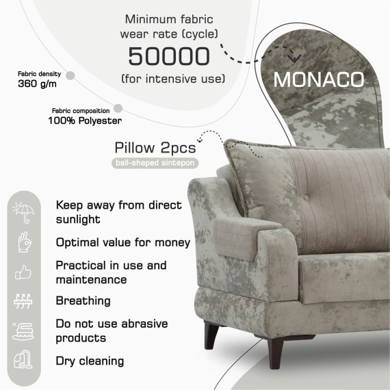Гарнитур HOBEL OLIVIA 3+1+1 F/R CAPPUCCINO MONACO 4/ELEGANCE6 (4) 