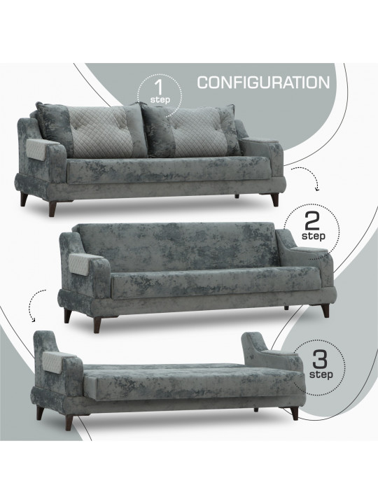 Հավաքածու HOBEL OLIVIA 3+1+1 F/R GREY MONACO 14/BONCUK 19 (4) 