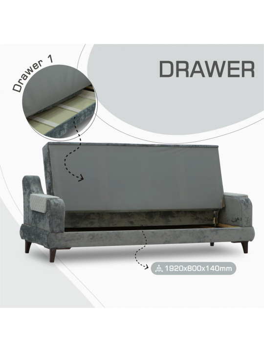 Հավաքածու HOBEL OLIVIA 3+1+1 F/R GREY MONACO 14/BONCUK 19 (4) 