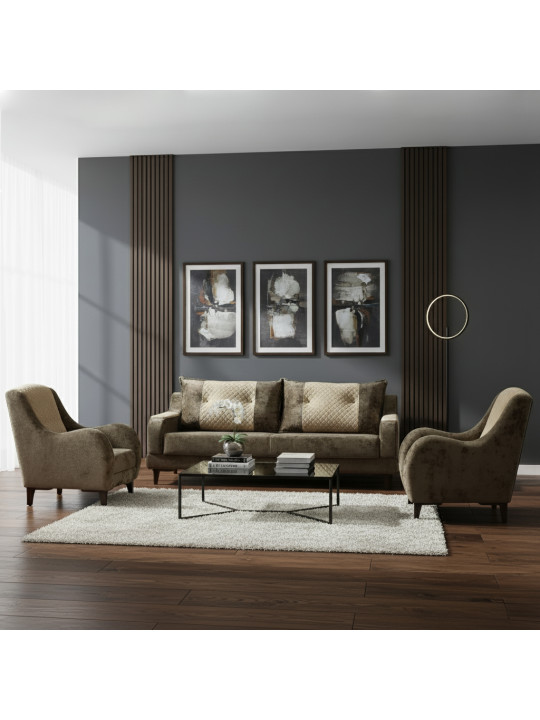 Հավաքածու HOBEL OLIVIA 3+1+1 F/R BROWN MONACO 5/BONCUK 6 (4) 