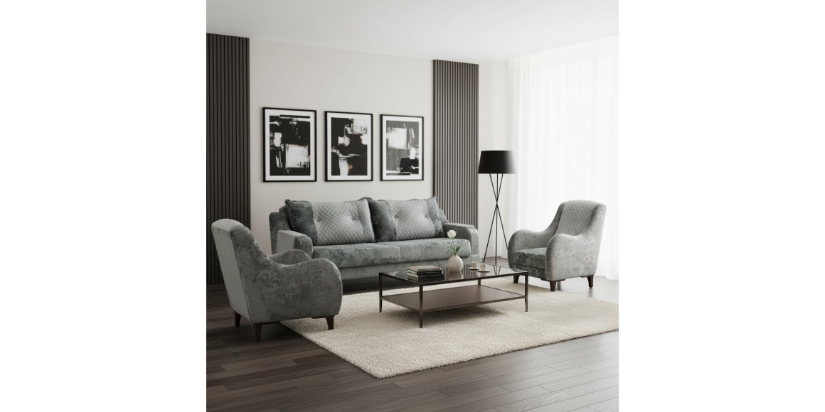 Հավաքածու HOBEL OLIVIA 3+1+1 F/R GREY MONACO 14/BONCUK 19 (4) 