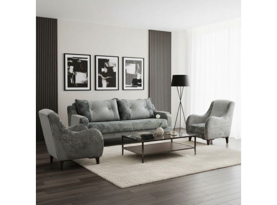 Sofa set HOBEL OLIVIA 3+1+1 F/R GREY MONACO 14/BONCUK 19 (4) 