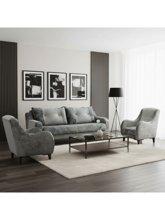 Հավաքածու HOBEL OLIVIA 3+1+1 F/R GREY MONACO 14/BONCUK 19 (4) 