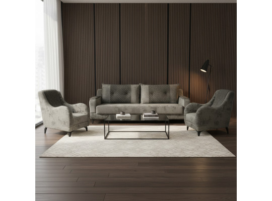 Sofa set HOBEL OLIVIA 3+1+1 GREY MONACO 14/BONCUK 19 (4) 