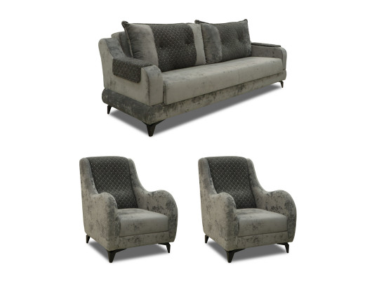 Sofa set HOBEL OLIVIA 3+1+1 GREY MONACO 14/BONCUK 19 (4) 