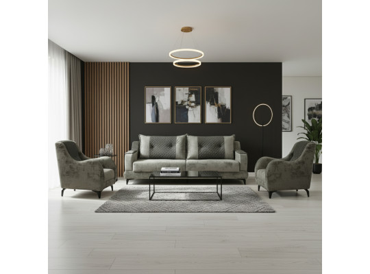 Sofa set HOBEL OLIVIA 3+1+1 GREY MONACO 14/BONCUK 20 (4) 