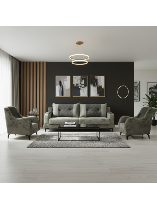 Հավաքածու HOBEL OLIVIA 3+1+1 GREY MONACO 14/BONCUK 20 (4) 