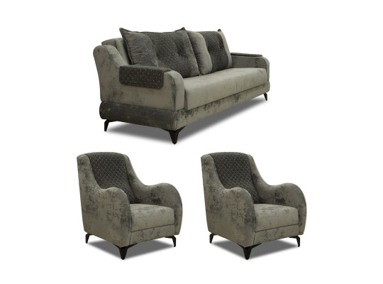 Sofa set HOBEL OLIVIA 3+1+1 GREY MONACO 14/BONCUK 20 (4) 