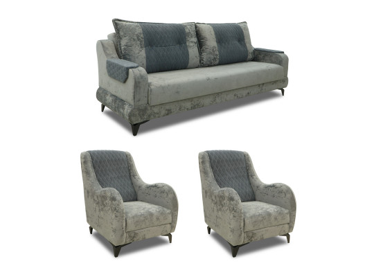 Sofa set HOBEL OLIVIA 3+1+1 GREY MONACO 14/VIVALDI 8 (4) 