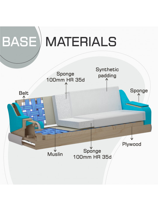 Sofa set HOBEL OLIVIA 3+1+1 KAX 0419 METAL/GREY MONACO 14/GREY BUKLE 9 (4) 