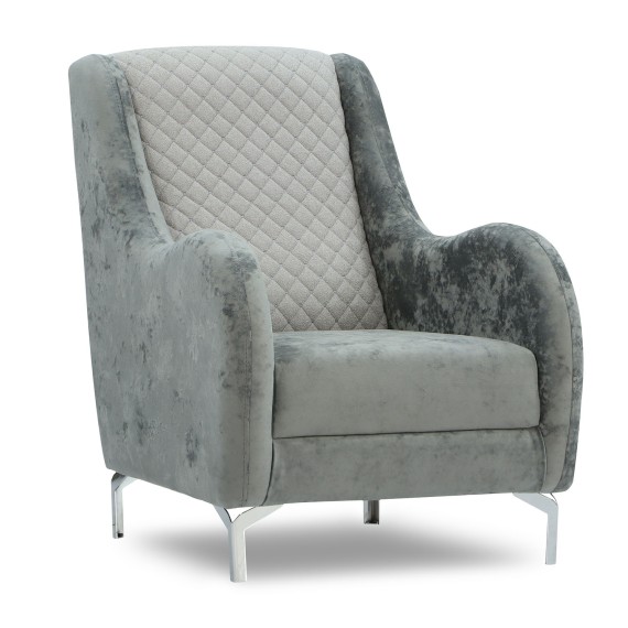 Гарнитур HOBEL OLIVIA 3+1+1 KAX 0419 METAL/GREY MONACO 14/GREY BUKLE 9 (4) 