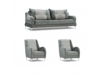Հավաքածու HOBEL OLIVIA 3+1+1 KAX 0419 METAL/GREY MONACO 14/GREY BUKLE 9 (4) 