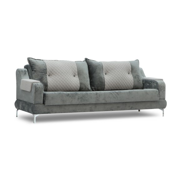 Гарнитур HOBEL OLIVIA 3+1+1 KAX 0419 METAL/GREY MONACO 14/GREY BUKLE 9 (4) 