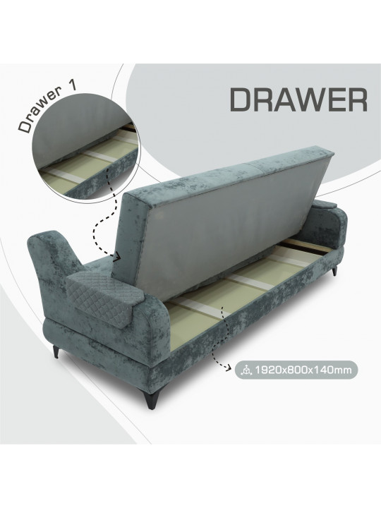 Sofa set HOBEL OLIVIA 3+1+1 L38120AB DARK GREY MONACO 15/GREY BUKLE 11 (4) 