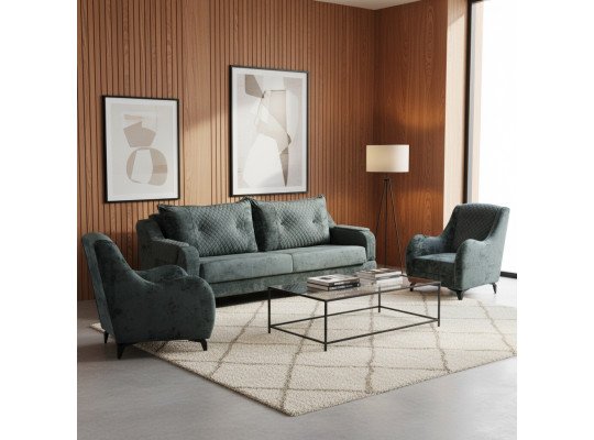 Sofa set HOBEL OLIVIA 3+1+1 L38120AB DARK GREY MONACO 15/GREY BUKLE 11 (4) 