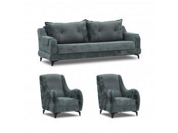 Sofa set HOBEL OLIVIA 3+1+1 L38120AB DARK GREY MONACO 15/GREY BUKLE 11 (4) 