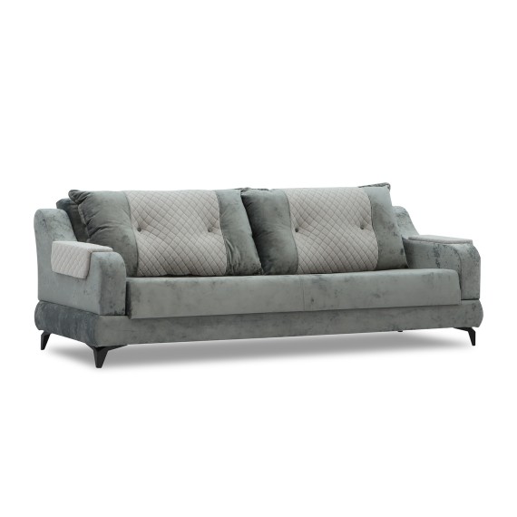 Հավաքածու HOBEL OLIVIA 3+1+1 L38120/AB BLACK/GREY MONACO 14/GREY BUKLE 9 (4) 