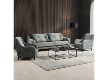 Гарнитур HOBEL OLIVIA 3+1+1 L38120/AB BLACK/GREY MONACO 14/GREY BUKLE 9 (4) 