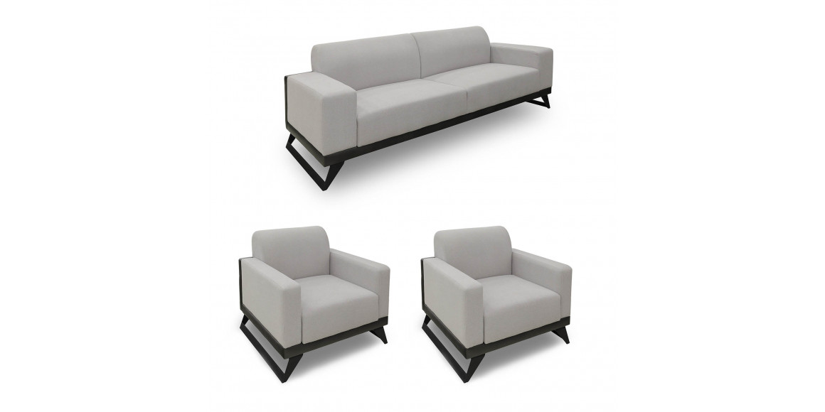 Гарнитур HOBEL RIO LUXE 3+1  DARK GREY PHANTOM 14/ LIGHT GREY BUKLE 8 (2) 