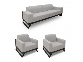 Гарнитур HOBEL RIO LUXE 3+1  DARK GREY PHANTOM 14/ LIGHT GREY BUKLE 8 (2) 
