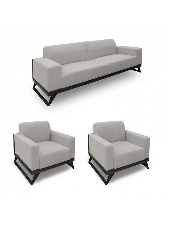 Гарнитур HOBEL RIO LUXE 3+1  DARK GREY PHANTOM 14/ LIGHT GREY BUKLE 8 (2) 