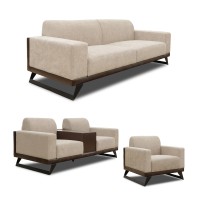 Гарнитур HOBEL RIO LUXE 3+2+1  CHOCOLATE PHANTOM 7/CREAM BONCUK 4 (4) 