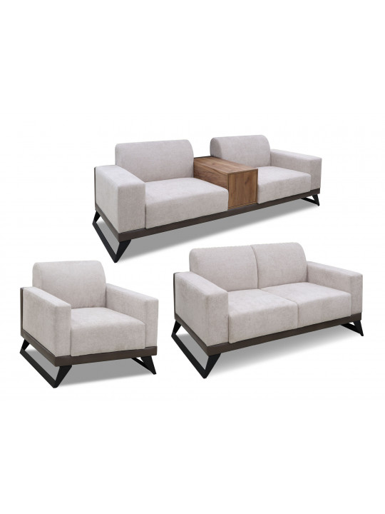 Sofa set HOBEL RIO LUXE 3+2+1 DARK CAPPUCCINO PHANTOM 13/ CREAM BONCUK 4 (3) 