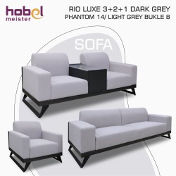 Гарнитур HOBEL RIO LUXE 3+2+1  DARK GREY PHANTOM 14/ LIGHT GREY BUKLE 8 (3) 