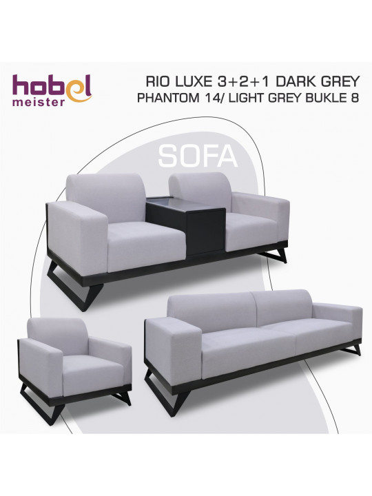 Հավաքածու HOBEL RIO LUXE 3+2+1  DARK GREY PHANTOM 14/ LIGHT GREY BUKLE 8 (3) 