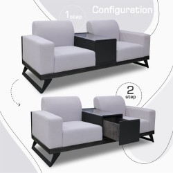 Гарнитур HOBEL RIO LUXE 3+2+1  DARK GREY PHANTOM 14/ LIGHT GREY BUKLE 8 (3) 