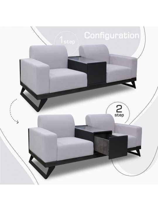 Հավաքածու HOBEL RIO LUXE 3+2+1  DARK GREY PHANTOM 14/ LIGHT GREY BUKLE 8 (3) 