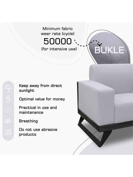 Հավաքածու HOBEL RIO LUXE 3+2+1  DARK GREY PHANTOM 14/ LIGHT GREY BUKLE 8 (3) 