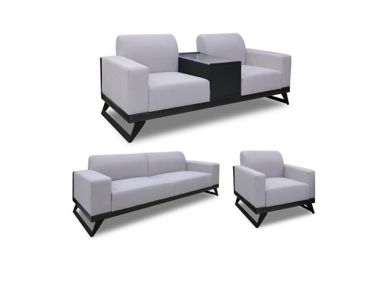 Гарнитур HOBEL RIO LUXE 3+2+1  DARK GREY PHANTOM 14/ LIGHT GREY BUKLE 8 (3) 