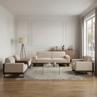 Гарнитур HOBEL RIO LUXE 3+2+1  CHOCOLATE PHANTOM 7/CREAM BONCUK 4 (4) 