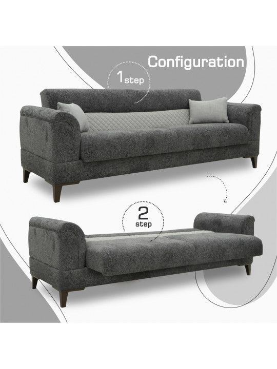 Հավաքածու HOBEL STONE 3+1+1 DARK GRAY BEATTO 1079/BUKLE 9/ INFINIY 991 (3) 