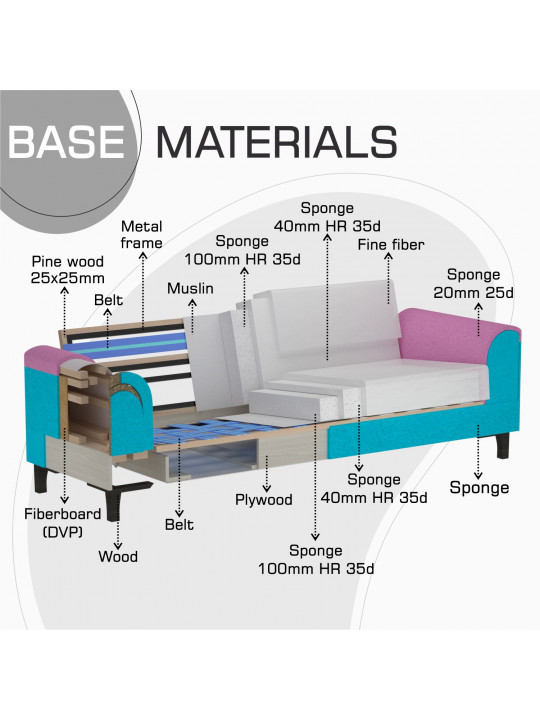 Հավաքածու HOBEL STONE 3+1+1 DARK GRAY BEATTO 1079/BUKLE 9/ INFINIY 991 (3) 