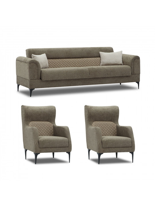 Sofa set HOBEL STONE 3+1+1 L8150AB/L8200 BEATTO 1012/ BONCUK 4/ BONCUK 7 (3) 