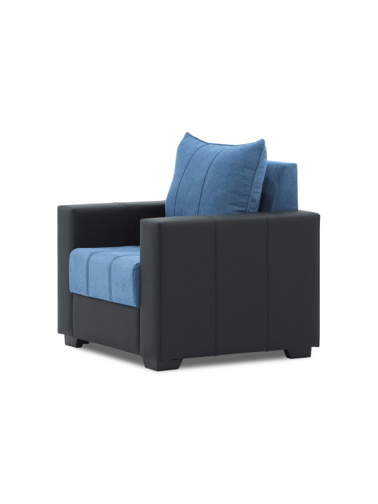 Sofa set HOBEL TEO  3+1+1 BLACK 4503/BLUE BREEZE 23 (4) 