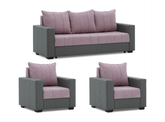 Sofa set HOBEL TEO  3+1+1 GREY V460/LIGHT PINK BREEZE19 (4) 