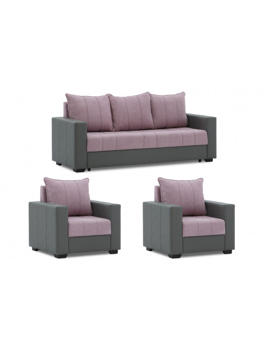 Sofa set HOBEL TEO  3+1+1 GREY V460/LIGHT PINK BREEZE19 (4) 