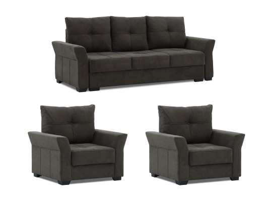 Sofa set HOBEL TEXAS 3+1+1 BROWN BREEZE 12 (5) 