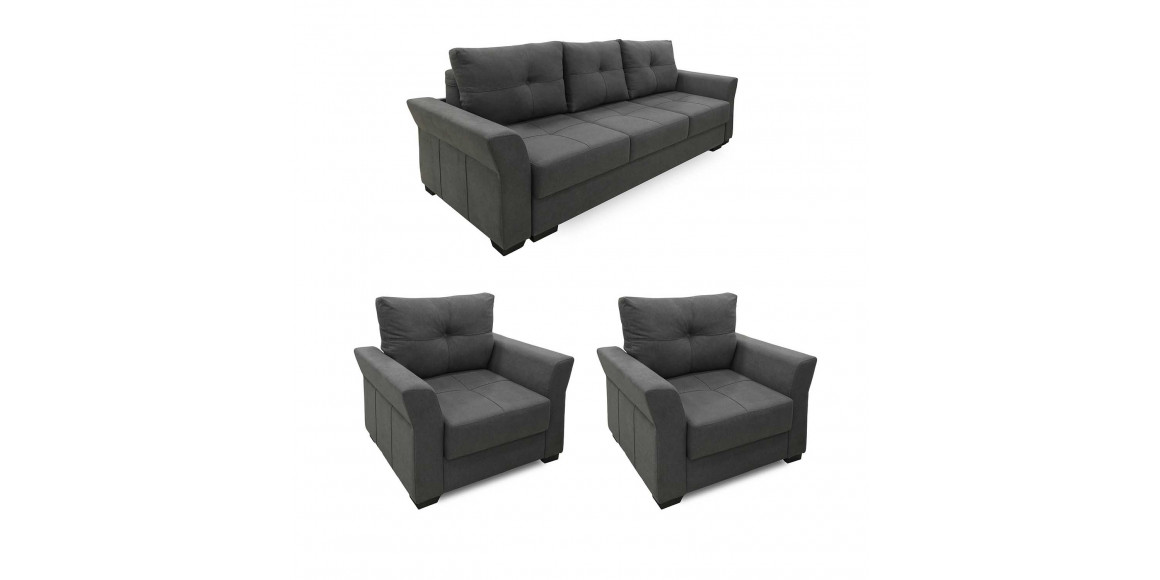 Гарнитур HOBEL TEXAS 3+1+1 DARK GREY SCANDI 22 (6) 