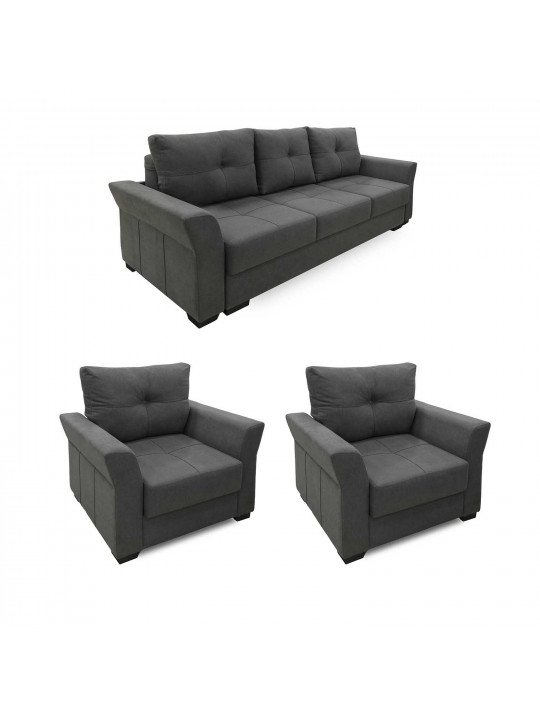 Гарнитур HOBEL TEXAS 3+1+1 DARK GREY SCANDI 22 (6) 