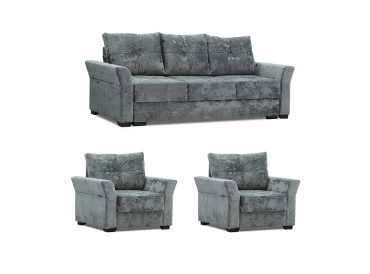 Гарнитур HOBEL TEXAS 3+1+1 D/P GREY MONACO 14 (6) 