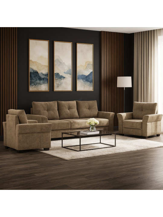 Հավաքածու HOBEL TEXAS 3+1+1 D/P LIGHT BROWN BEATTO 1012 (6) 