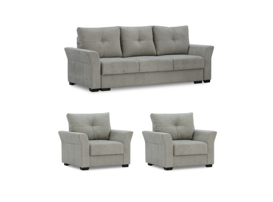 Sofa set HOBEL TEXAS 3+1+1 D/P LIGHT GREY BEATTO 1067 (6) 
