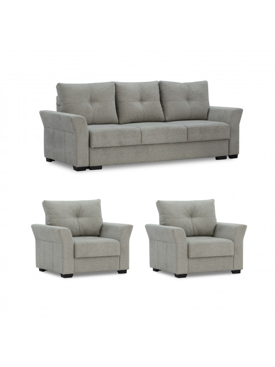 Гарнитур HOBEL TEXAS 3+1+1 D/P LIGHT GREY BEATTO 1067 (6) 