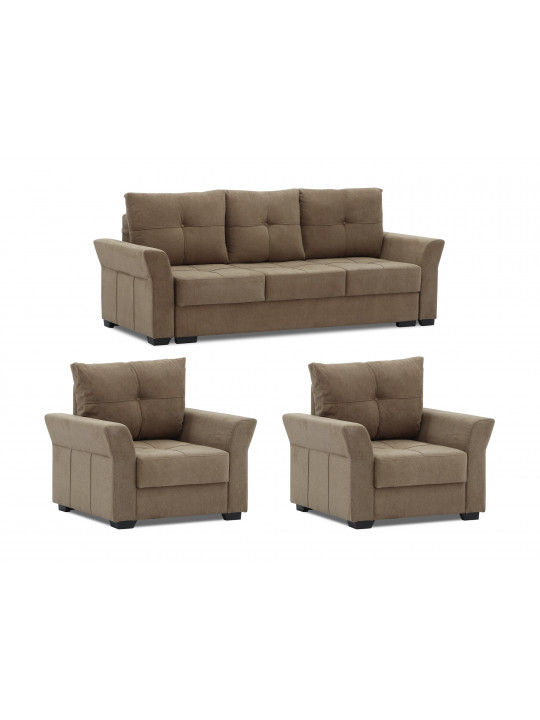 Sofa set HOBEL TEXAS 3+1+1 LIGHT BROWN BREEZE 10 (6) 