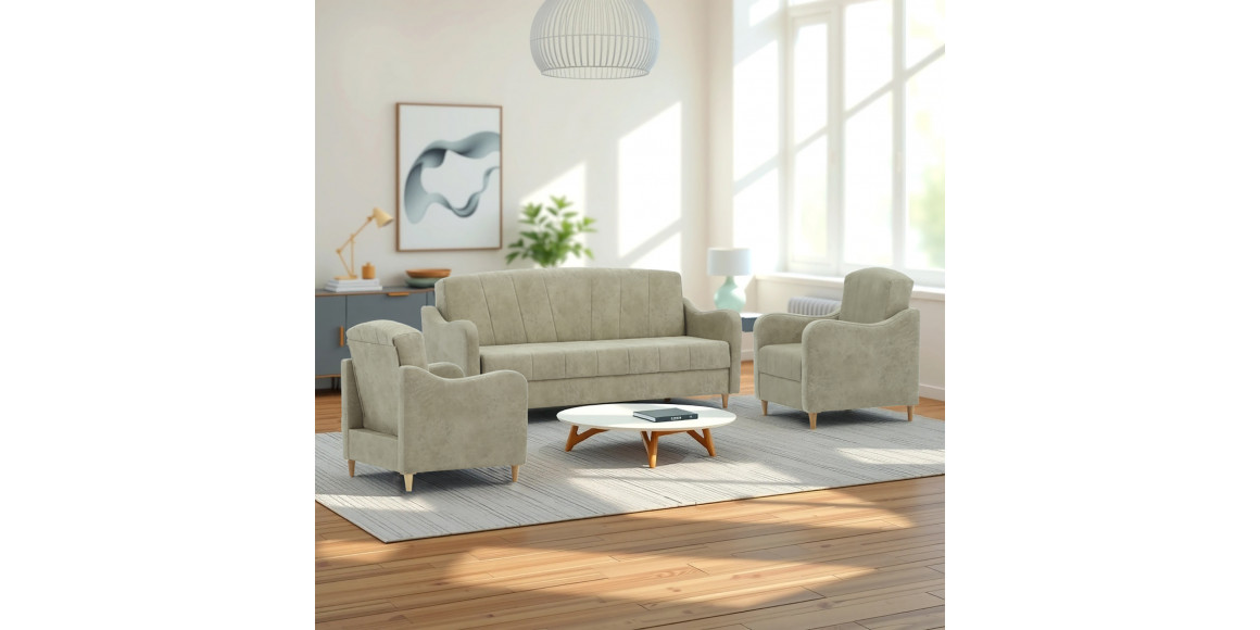 Sofa set HOBEL UTA 3+1+1 CREAM RONALDO 1803 (4) 