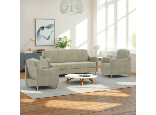 Sofa set HOBEL UTA 3+1+1 CREAM RONALDO 1803 (4) 